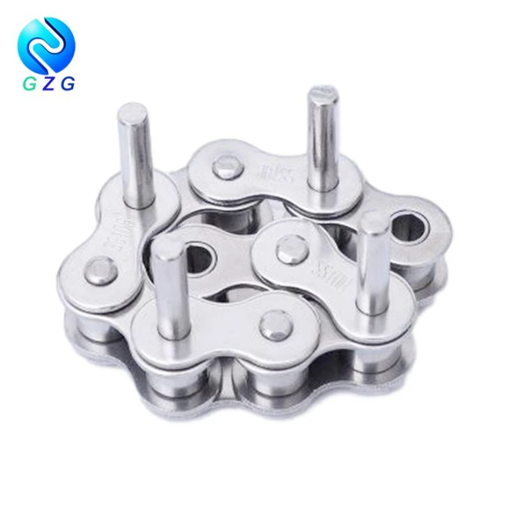 Cadena transportadora de paso corto con pasador extendido Acero inoxidable